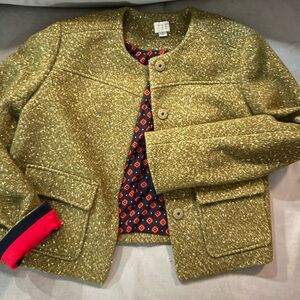 Cropped Tweed Jacket w/ reversible sleeves